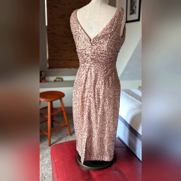 Sequin Sleeveless Dress in Rose Gold - Picture 3 of 9